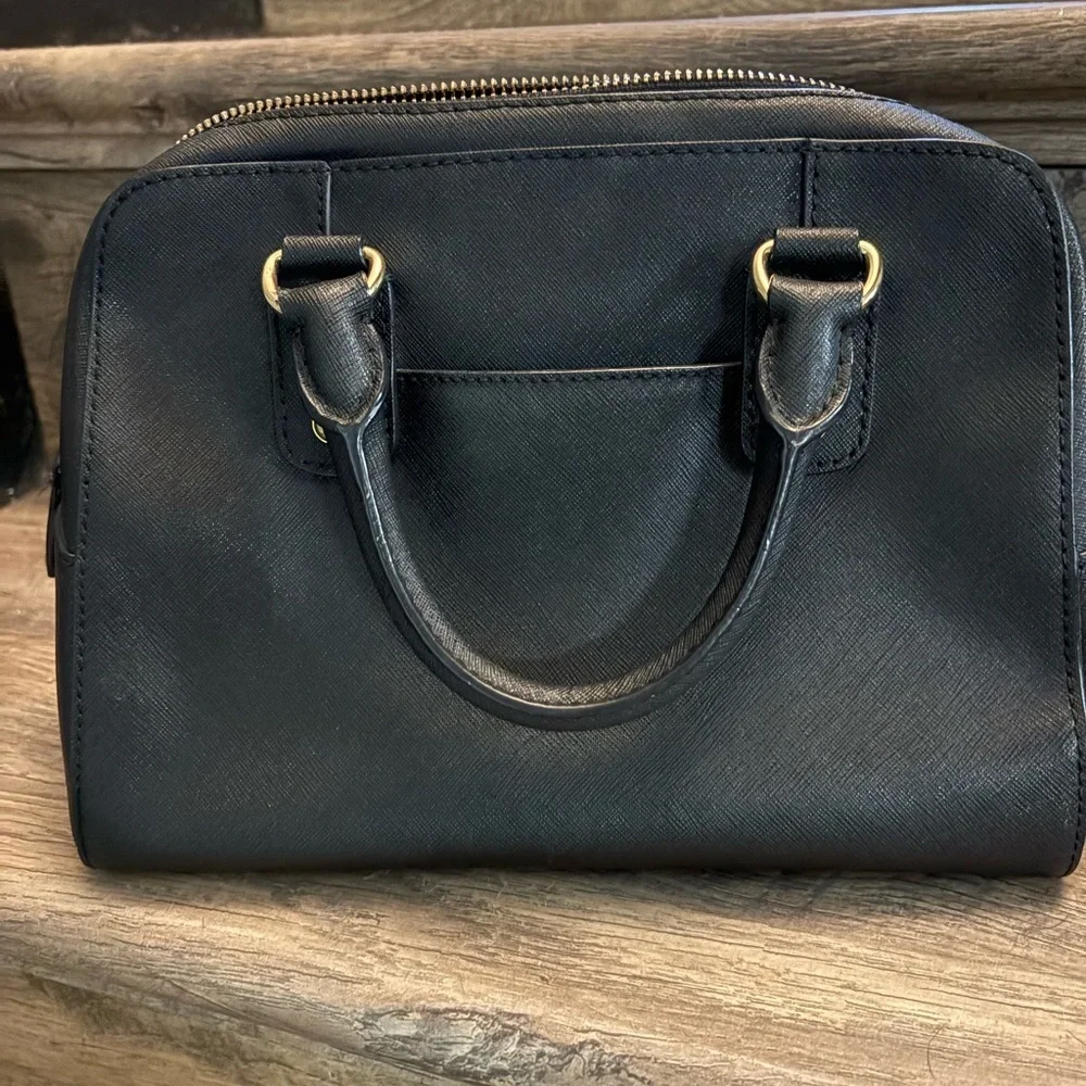 Michael Kors Black Satchel with Gold Accents
